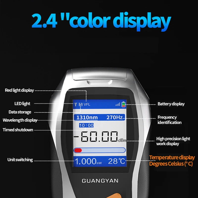 4 in 1 Fiber Optic Equipment VFL 5mW Rj45 Cable Tester All-in-one Mini OPM Ftth Optical Fiber Meter