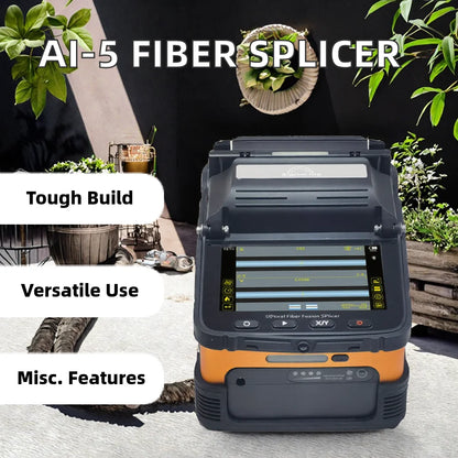 KEXINT AI-5 Optical Fiber Splicer Fusion Optic Splicing Machine with SC Connector GPRS Network AC 100-240V 1-Year Warranty