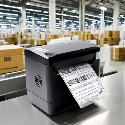 SNBC BTP-K716 Desktop Thermal Label Printer 4x6 USB Express Waybill Shipping Industrial Black White 203 DPI Roll Paper Used