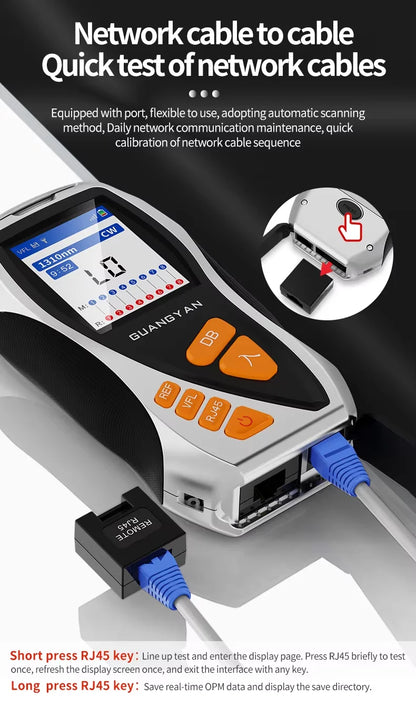 Y9 optical fiber meter new 4 In 1 fiber optic equipment VFL 1mW Rj45 Cable Tester all-in-one Mini OPM ftth