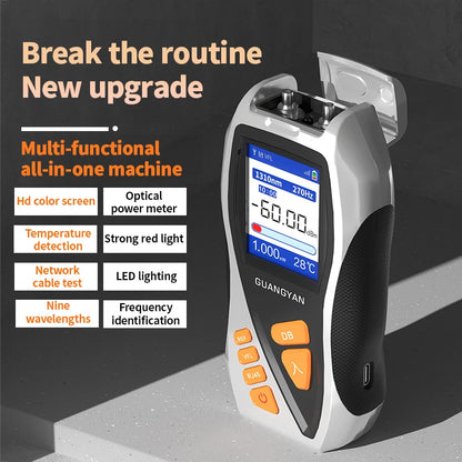4 in 1 Fiber Optic Equipment VFL 5mW Rj45 Cable Tester All-in-one Mini OPM Ftth Optical Fiber Meter